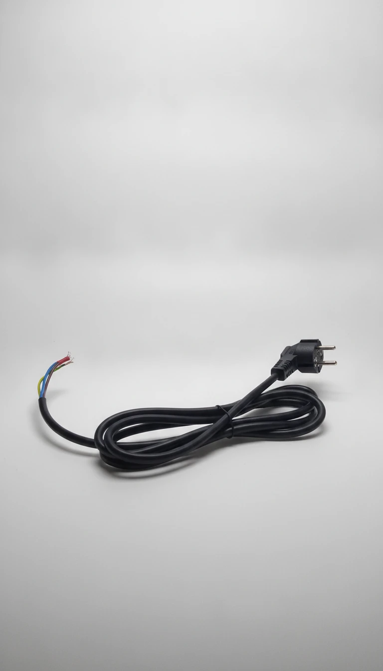 Вилка с проводом европейская 220v - основное изображение